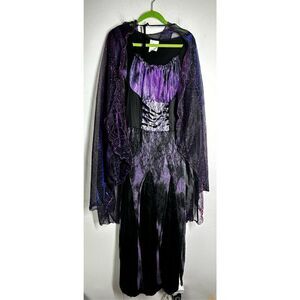 Women’s Vampire Size 1X 16W-20W Halloween Dress Victorian Vampiress Bat
